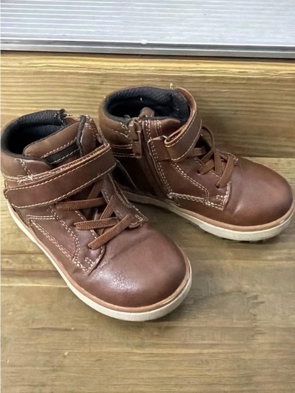 Jumping Beans Kids Brown Leather High-Top Boots